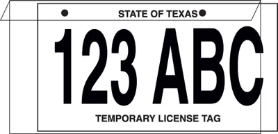temporary license plate protector jackets