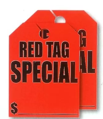 mirror hang tags - red tag special  #7505