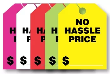 Mirror Hang Tags  No Hassle Price  #7510