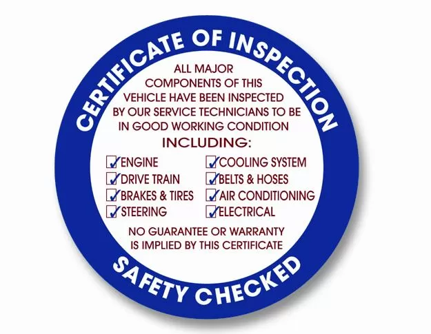 Safety Inspection Stickers. vt520