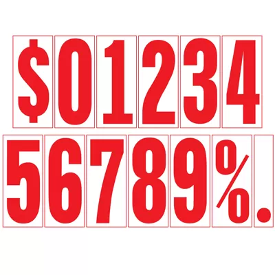 5 1/2 Inch Red & White Adhesive Number item 58290-