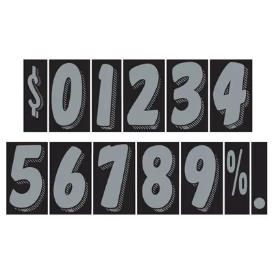 7 1/2 inch Silver & Black Adhesive Number.  ez206