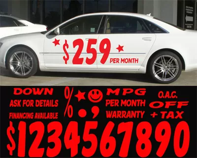 16 inch Red Impact Numbers & Signs  ez110R