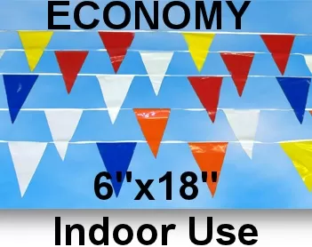 Economy 6x18 Indoor Pennants 110 Feet.