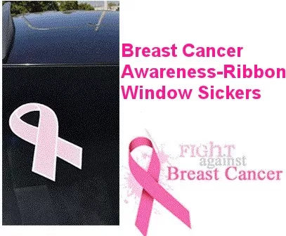 Breast cancer awareness ribbon stickers. Pack of 12