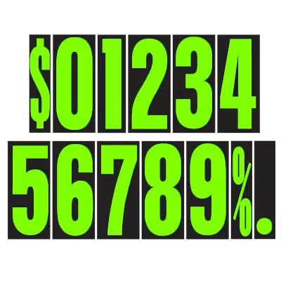 9 1/2 Inch Chartreuse Adhesive Number.  ez111