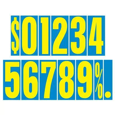 9 1/2 inch Blue & Yellow Adhesive Number.  ez211