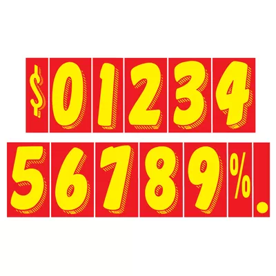 11 1/2 inch Red & Yellow Adhesive Number.  ez139