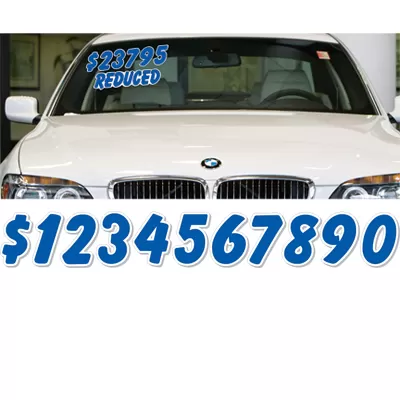 Blue & White Die Cut Numbers.  ez267