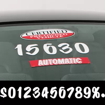 White Die Cut Sign Painter Number.  ez175w
