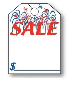 mirror hang tags  sale-fireworks  #7550