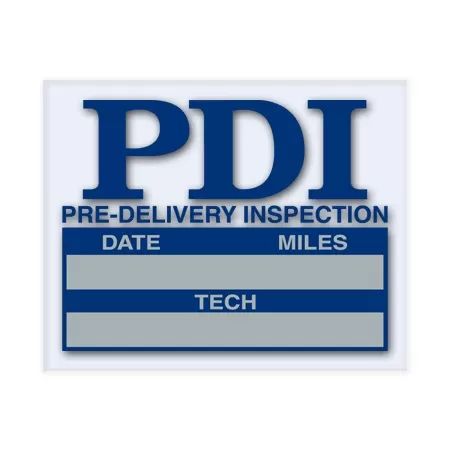 pre delivery inspection stickers.  PDI  vt568