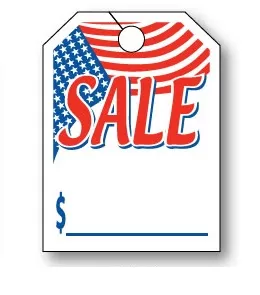 Mirror hang tags  sale with flag  #7551