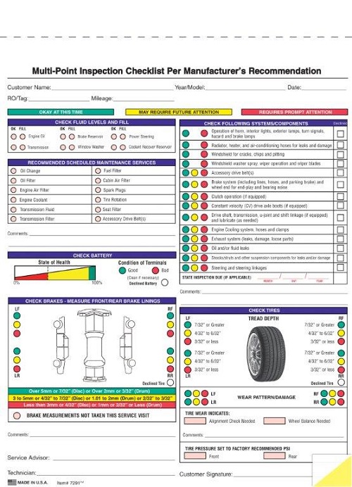 vehicle inspection form