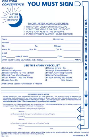 night drop envelope multi-option box of 500  #7211
