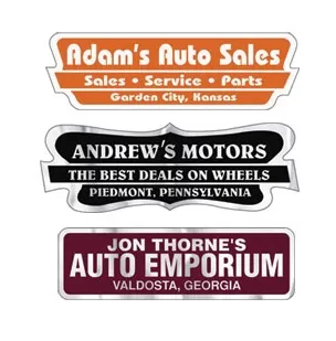 dealer decal chrome background qty 250