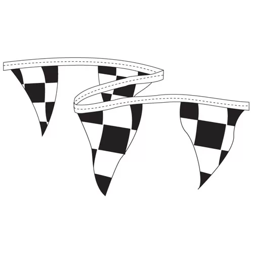 triangle 60FT checkered pennants - 8 mil poly - pt608