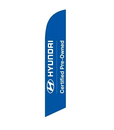 Hyundai Certified Pre-Owned feather flag Blue  sfb-5645