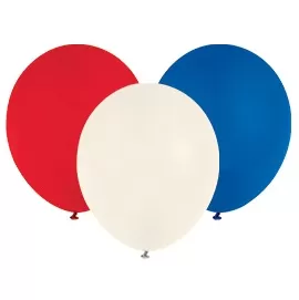 17 inch red white blue latex balloons bag of 72  #5877