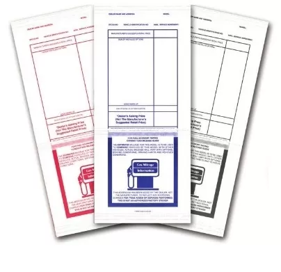 tape adhesive addendum stickers - 1 part form - qty 100 - form addendum