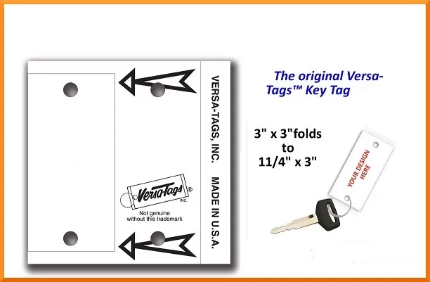 Blank white versa-tag key tags box of 250 - #208WH