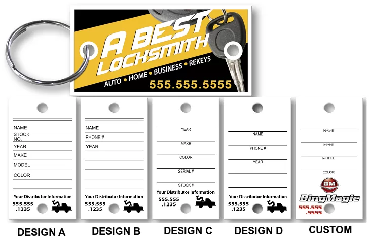500 COUNT DIGITALLY PRINTED CUSTOM #209CD KEYTAGS