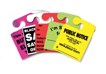 250 Custom j hook Mirror Hang Tags - #282