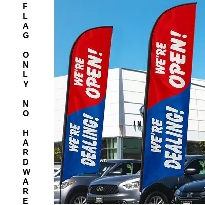 We Are Open feather flag - flag only - hardware not included