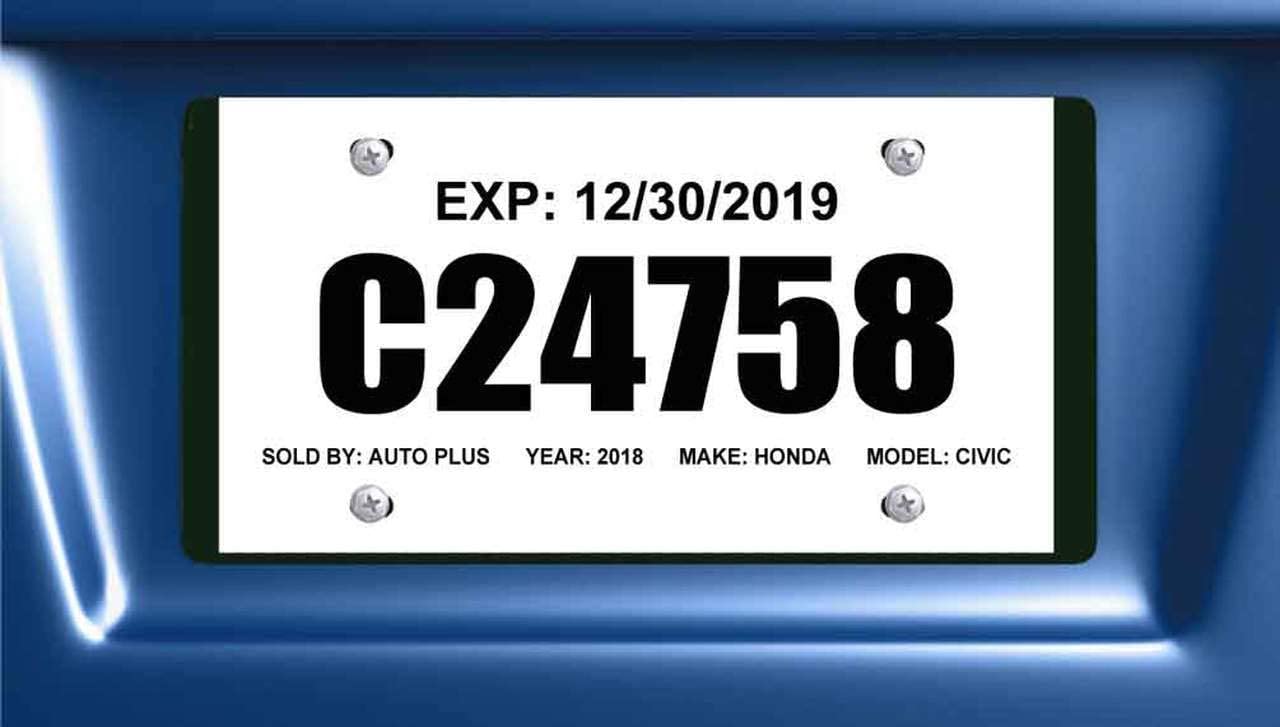 Tear Resistant Temporary Tags For Car Dealers Heavy Duty 8 mil 1