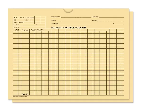 Accounts Payable Voucher Envelope - Pkg of 100 - General Acct Style