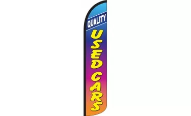 Quality Used Cars Rainbow Feather Flag