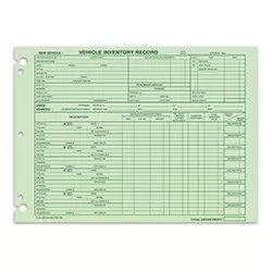 VEHICLE INVENTORY RECORD - DSA-542-85 - QTY. 50 - #790
