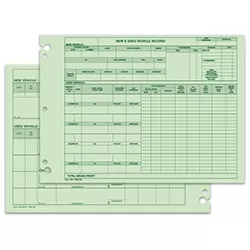 VEHICLE INVENTORY RECORD - 1204 - QTY. 50 - #794
