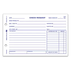 CHECK REQUEST FORM - TRO-111 - QTY. 100 PER PAD  #555