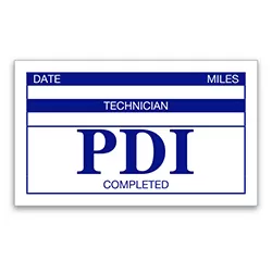 STATIC CLING REMINDERS - P.D.I. COMPLETED BOX OF 100