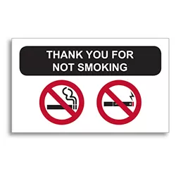 NO SMOKING Static Cling Reminders - BOX OF 100 - #1810