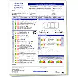 HYUNDAI Multi-Point Inspection Forms - Package of 250 | Dealer Service Inspection Sheets