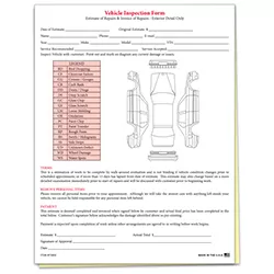VEHICLE INSPECTION & ESTIMATE FORM - 2 PART - QTY. 100