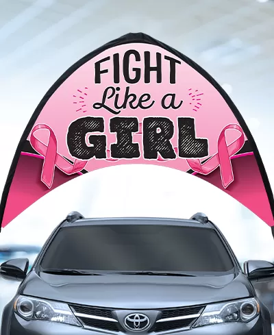 BREAST CANCER AWARENESS Arch Banner Kit EZ877 Fight like a girl