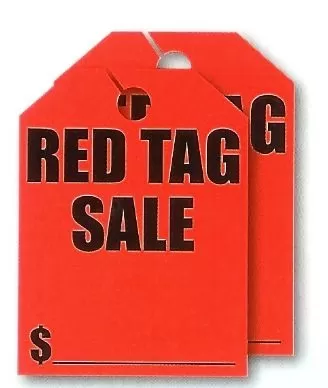 mirror hang tags  red tag sale  #7504
