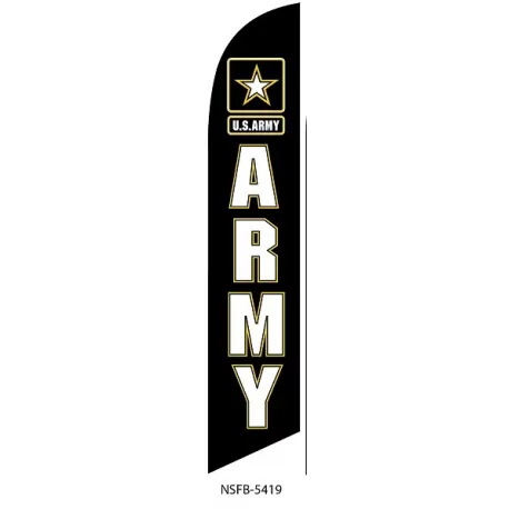 Army Feather Flag Black