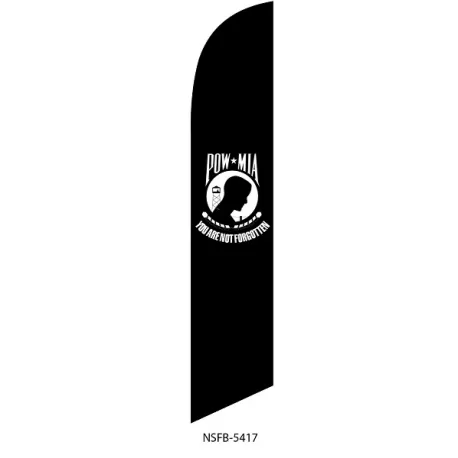 POW Prisoner of War Feather Flag Black 12ft Poly Knit