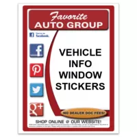 Custom Dealer Addendum Stickers Interior - Package Of 50 - Buy 10 Packs and Save