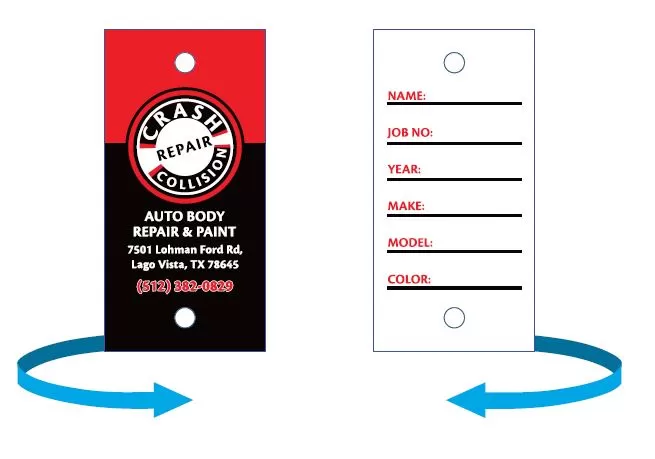 DIGITALLY PRINTED FULL BLEED COLOR KEY TAG item 209 - 250pc