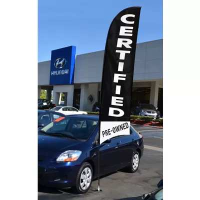 Custom 12 FT Double-sided Feather Flag Kit with Tire Base - ez1022custD