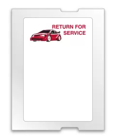 Oil Change Stickers For Zebra TLP 2824 and GoDex RT200I - Red Car Return For Service Imprint - Roll of 500pc