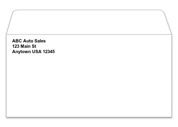 Custom License Plate Envelopes White