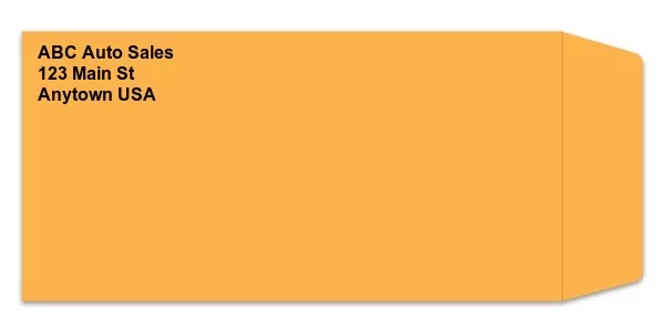 Custom License Plate Envelopes  - Self Seal