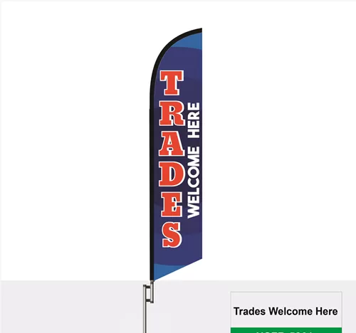 Trades Welcome Here Feather Flag - 5861nsfb