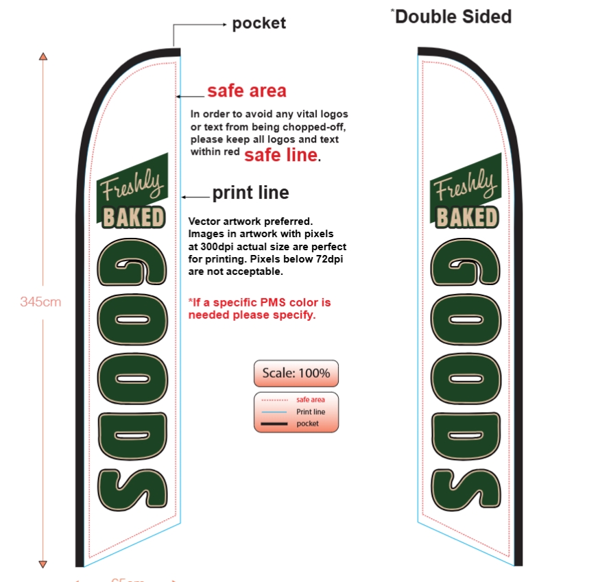 Custom Double-Sided Nsfb-style Feather Flags